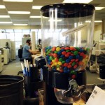 The M&M dispenser at Date-Line Digital Printing