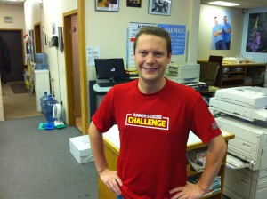 Travis in his Runner's World Challenge Shirt