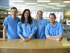 Geoff, Bridget, Rhonda, and Travis at Date-Line Digital Printing, Fairbanks, AK