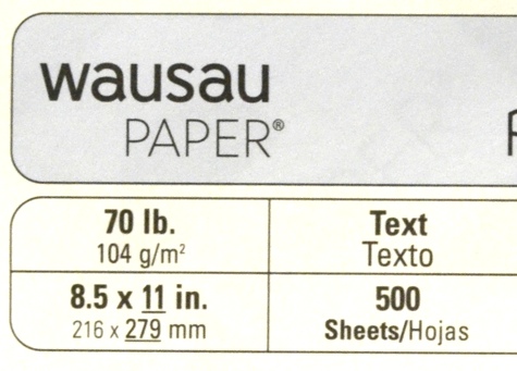 70 lb. paper label