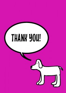 "Dog Says Thank You" Date-Line Original Card