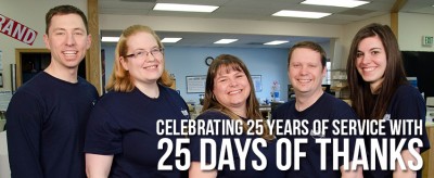 Celebrating 25 years of service with 25 day of thanks