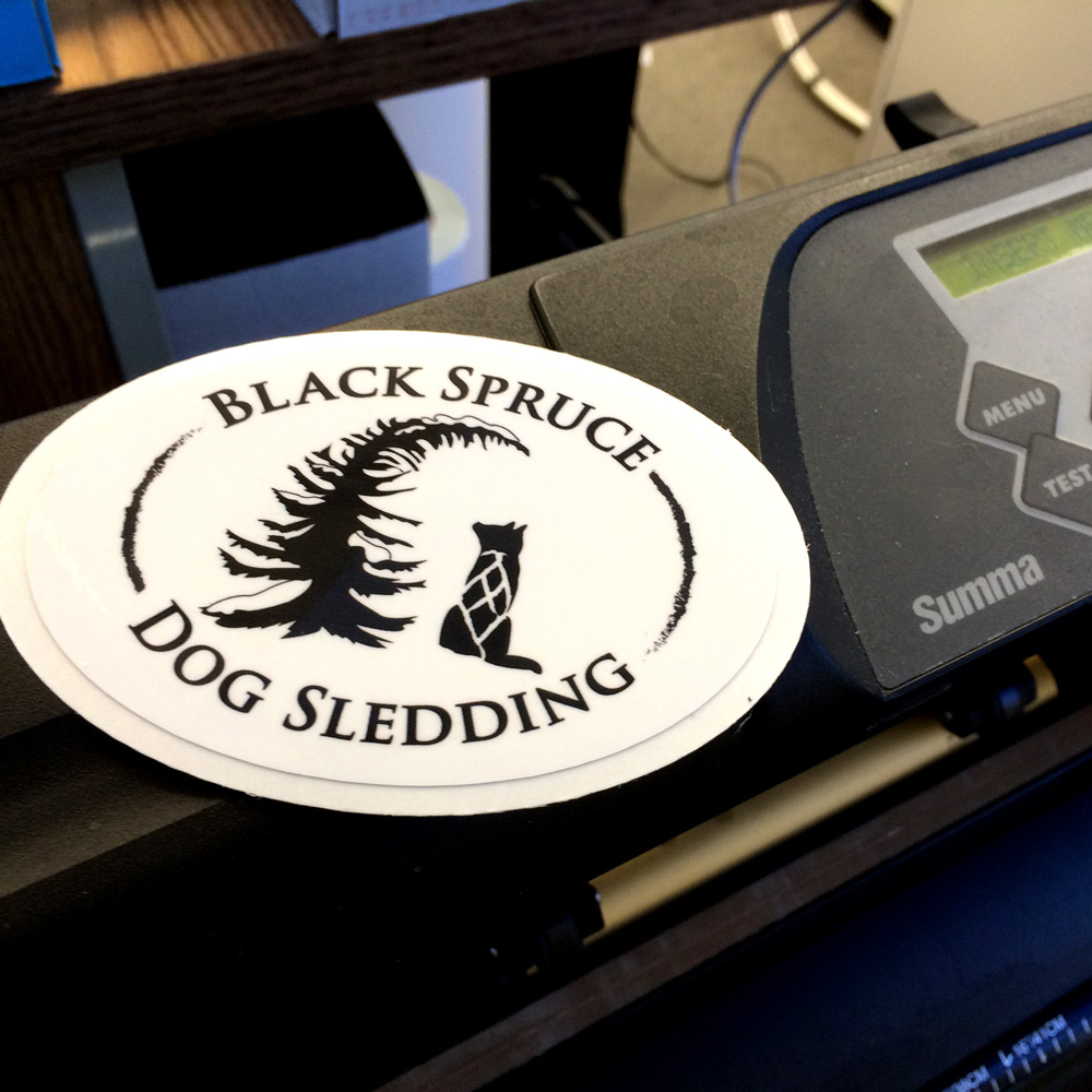 Black Spruce Dog Sledding Stickers
